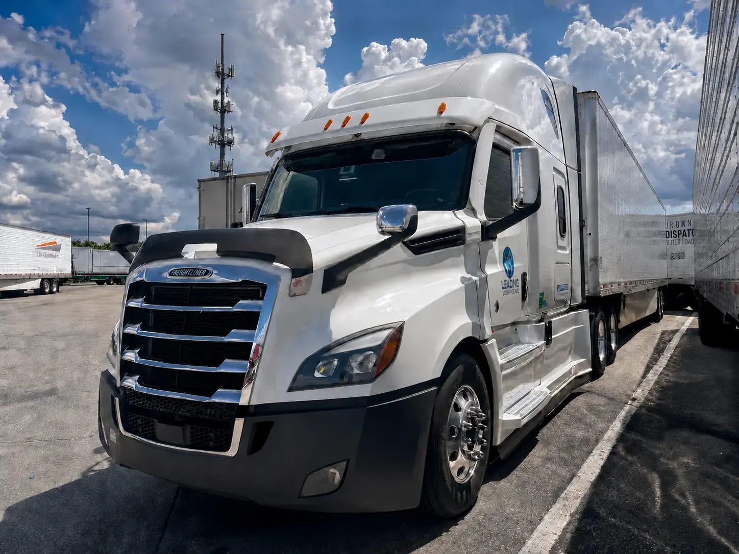 Leading Logistics Inc. tractor and dry van trailer